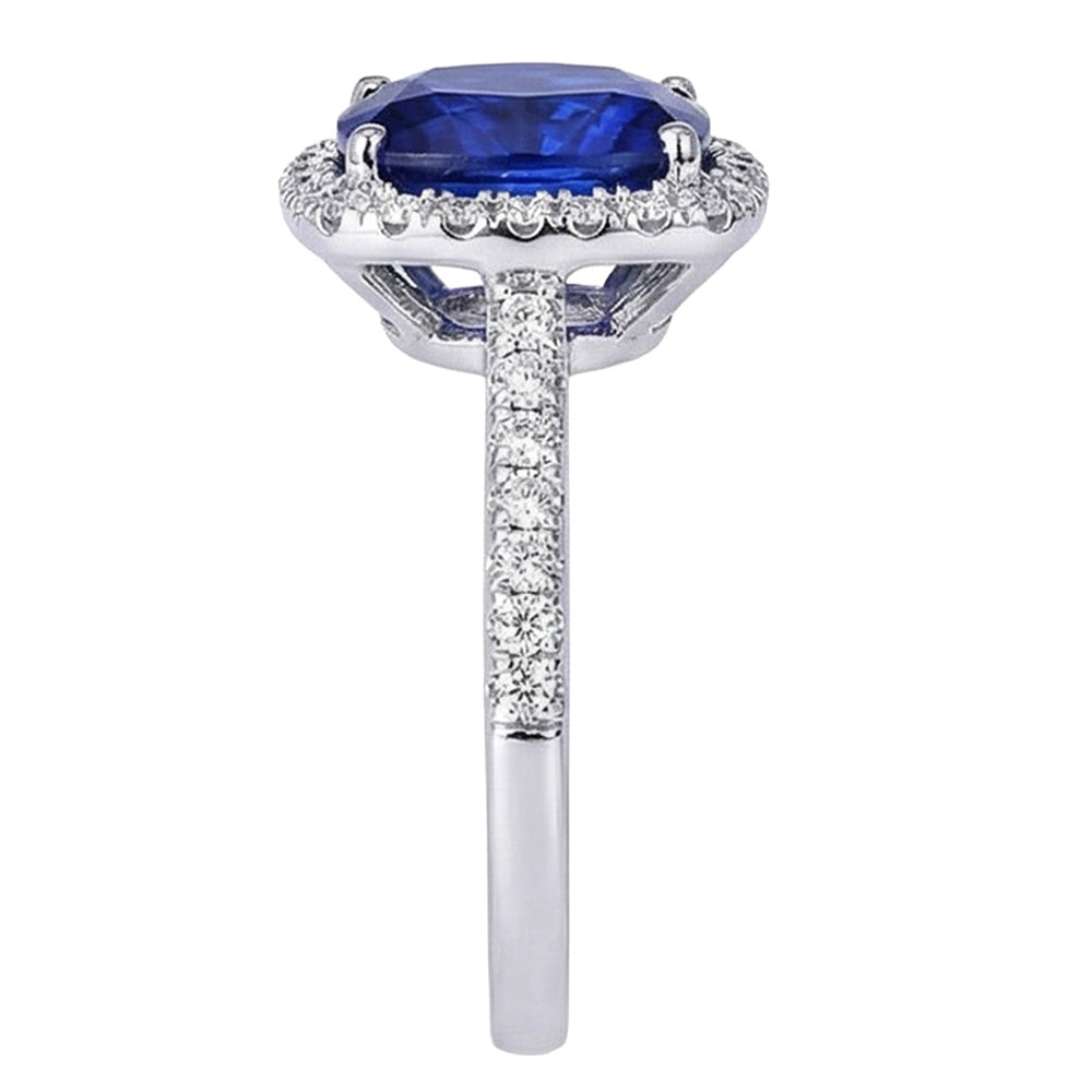 Squisito Zaffiro Blu Reale Anello con Pietra Preziosa 7,80 carati – vista profilo