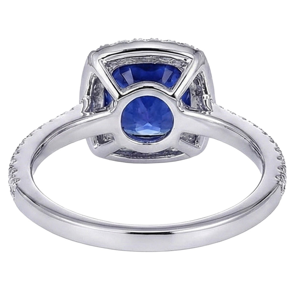 Zaffiro Blu Reale Anello con Pietra Preziosa – vista posteriore