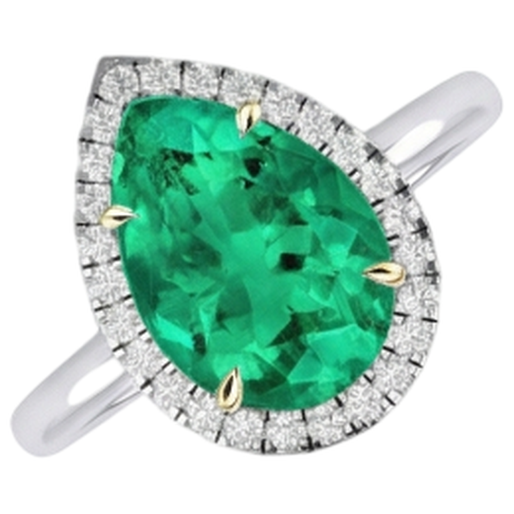Smeraldo Fine Anello con Pietra Preziosa – vista profilo