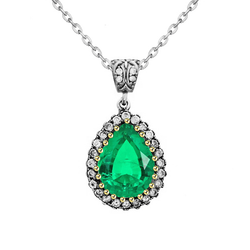 Premium Smeraldo Pendente Pietra Preziosa 1,50 carati