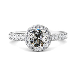 Halo Anello Da Donna Con Naturale Diamanti A Taglio Antico Rotondo Con Accenti 4.50 Carati