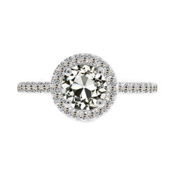 Anello di Fidanzamento Halo Oro Bianco 14K con Diamante Fine – 2