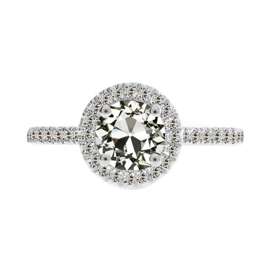 Diamante Fine Anello di Fidanzamento Halo 2 carati Oro Bianco 14K – vista principale