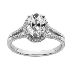 Halo Anniversary Ring Oval Vecchio Minatore Naturale Diamante Split Shank 5.50 Carats