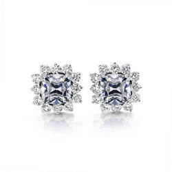 Oro Bianco 14K Diamante Fine Orecchini – 1,50-carati Taglio