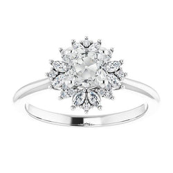 Halo Cushion Vecchio Minatore Vero Diamante Ring Star Style Gioielli In Oro 5 Carati