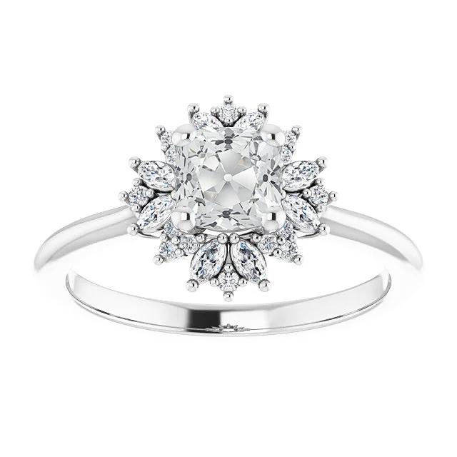 Halo Cushion Vecchio Minatore Vero Diamante Ring Star Style Gioielli In Oro 5 Carati