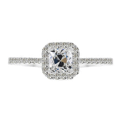 Firmato Anello Anniversario Diamante Anello con Pavé Halo – 2