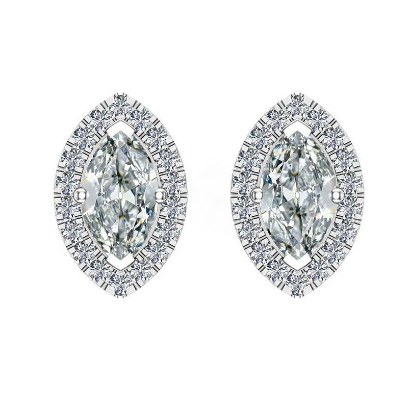 Brillante Orecchini a Lobo 2-carati Oro Bianco 14K – vista principale