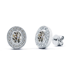Abbagliante Incassato a Bezel Diamante Fine Orecchini – 1 carati