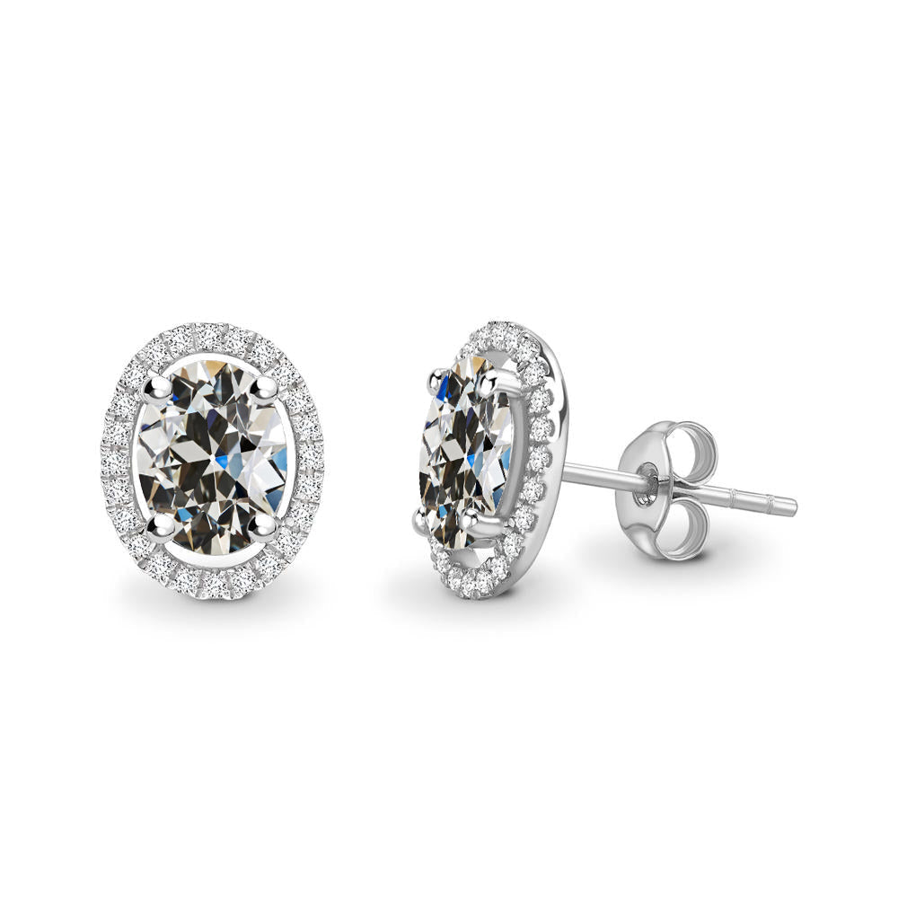 Diamante Fine Orecchini a Lobo 2-carati Oro Bianco 14K – vista principale