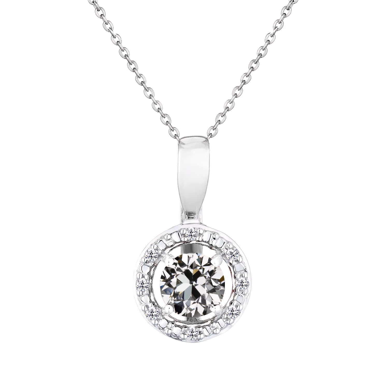 Diamante Fine Pendente 2-carati Oro Bianco 14K – vista principale