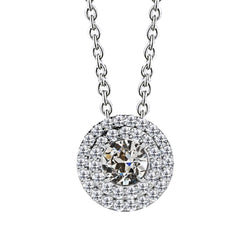 Halo Oro 14 Carati Bianco – Brillante Taglio Old Mine 2,50 carati