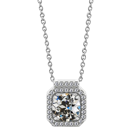 Diamante Fine Halo 1 carati Oro 14 Carati Bianco – vista principale