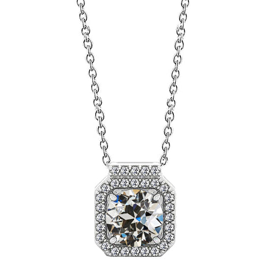 Diamante Fine Halo 1 carati Oro 14 Carati Bianco – vista principale
