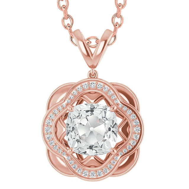 Taglio Cushion Diamante anello in Oro Rosa 14K – vista principale