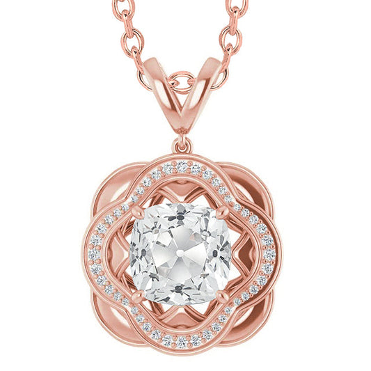 Taglio Cushion Diamante anello in Oro Rosa 14K – vista principale