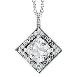 Brillante Diamante Pendente 5 carati – Oro 14 Carati Bianco