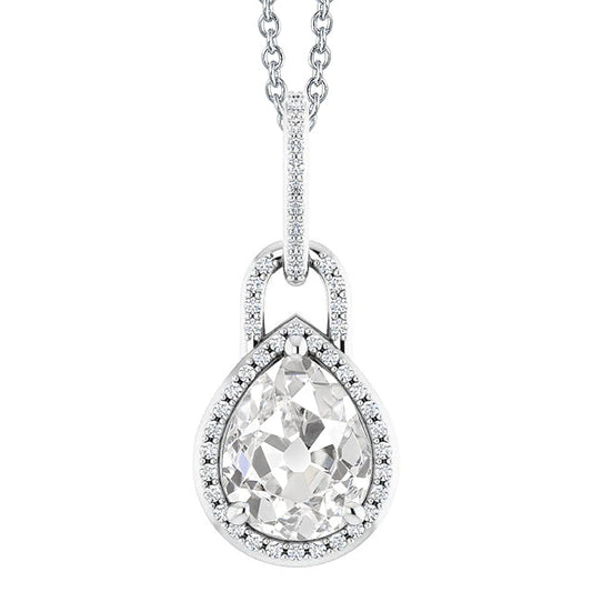 Diamante Pendente 3,50 carati Oro Bianco 14K – vista principale