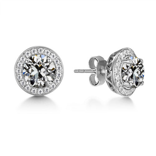 Diamante Fine Orecchini Pendenti 3,50-carati Oro Bianco 14K – vista principale