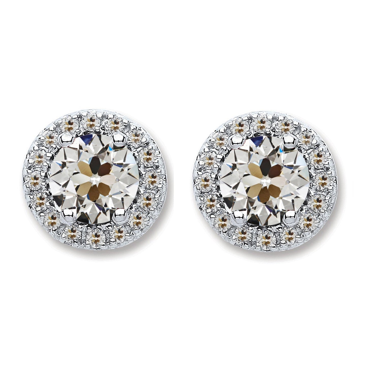 Diamante Fine Orecchini 1,50-carati Oro Bianco 14K – vista principale