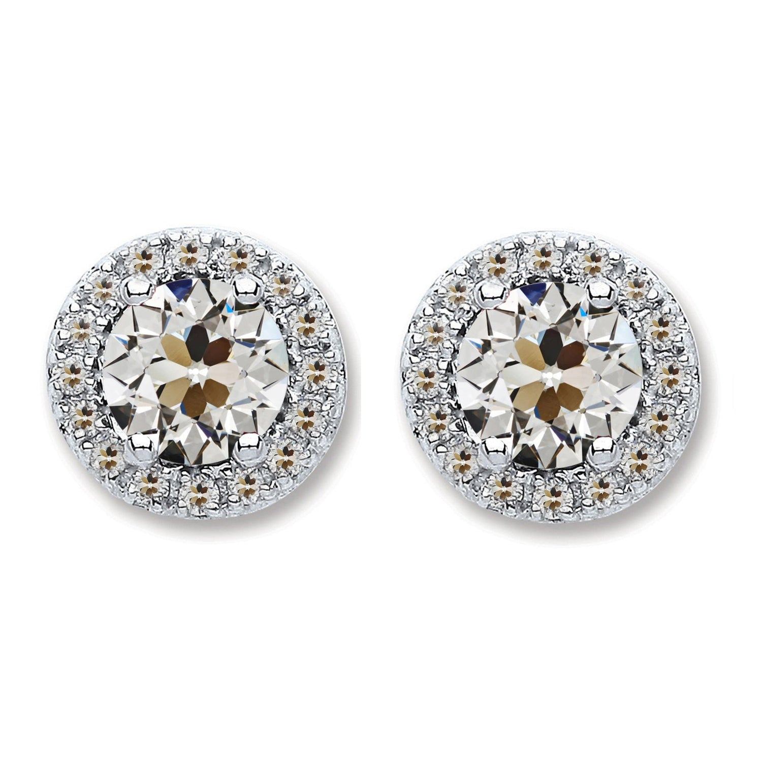 Diamante Fine Orecchini 1,50-carati Oro Bianco 14K – vista principale