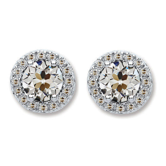 Diamante Fine Orecchini 1,50-carati Oro Bianco 14K – vista principale