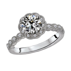 Diamante Anello di Proposta – Cuscino Antico 2 carati Oro Bianco