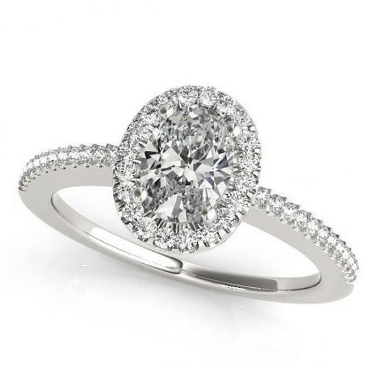 Halo Fancy Anniversary Anello Di Fidanzamento Con Genuino Diamante 1.94 Carati Gioielli WG 14K