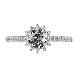 Solitario con Pietre Laterali Oro Bianco 14K con Diamante – 2