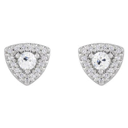 Halo Genuino Diamante Stud Vecchio Taglio Orecchini Gioielli A Forma Di Triangolo Da 4,50 Carati
