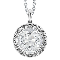 Cuscino Antico Pendente – Brillante 6 carati Oro 14 Carati Bianco