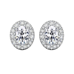 Oro Bianco 14K Taglio Old Mine Diamante Orecchini 9,50 carati