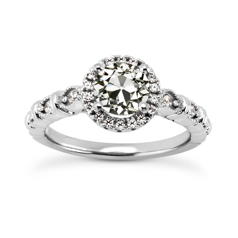 Halo Il Giro Old Mine Cut Naturale Diamante Ring Gioielli Da Donna 3,25 Carati