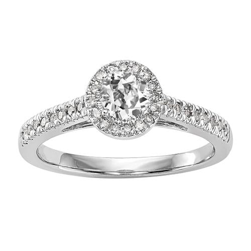 Halo Il Giro Old Mine Cut Vero Diamante Ring 2,75 Carati Gioielli Da Donna In Oro