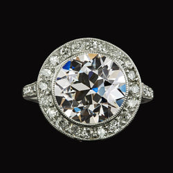 Halo Il Giro Old Mine Cut Vero Diamante Ring Bezel Set 5,50 Carati Gioielli