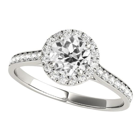 Halo Il Giro Vecchio Minatore Genuino Diamante Ring Con Gioielli Accenti 3,50 Carati