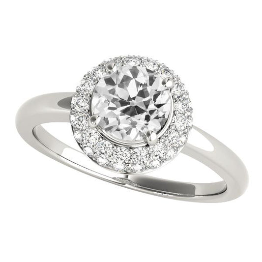 Halo Il Giro Vecchio Minatore Naturale Diamante Ring Prong Set 3,50 Carati Gioielli