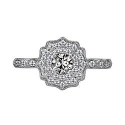 Halo Il Giro Vecchio Minatore Vero Diamante Ring Flower Vintage Style 3,50 Carati