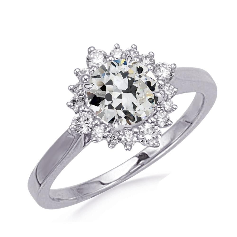 Halo Il Giro Vecchio Taglio Naturale Diamante Anniversary Ring Flower Style 4 Carati