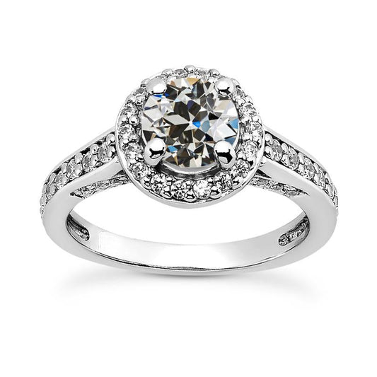 Halo Il Giro Vecchio Taglio Naturale Diamante Ring Gioielli Da Donna In Oro 4,50 Carati