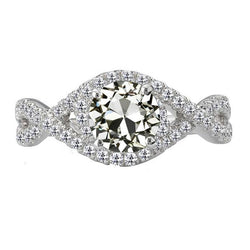 Halo Il Giro Vecchio Taglio Vero Diamante Ring Infinity Style 6 Carati Oro 14K