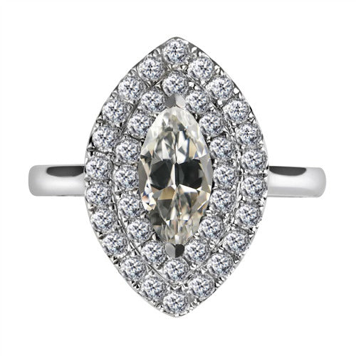 Marquise Diamante anello in Oro Bianco 14K – vista principale