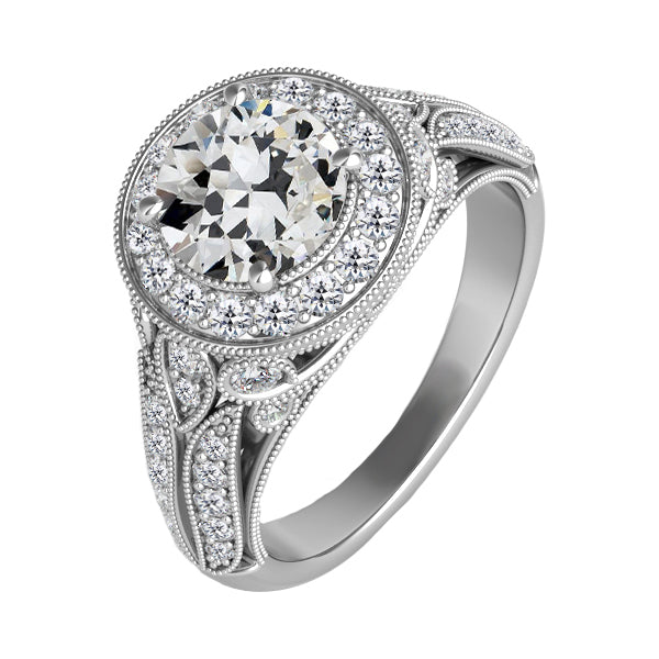 Brillante Brillante Anello con Pavé Halo 2 carati – vista principale