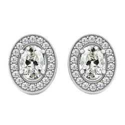 Di lusso Cuscino Antico Diamante Fine Orecchini – 2 carati Oro
