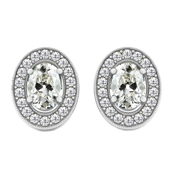 Diamante Fine Orecchini 2-carati Oro 14 Carati Bianco – vista principale