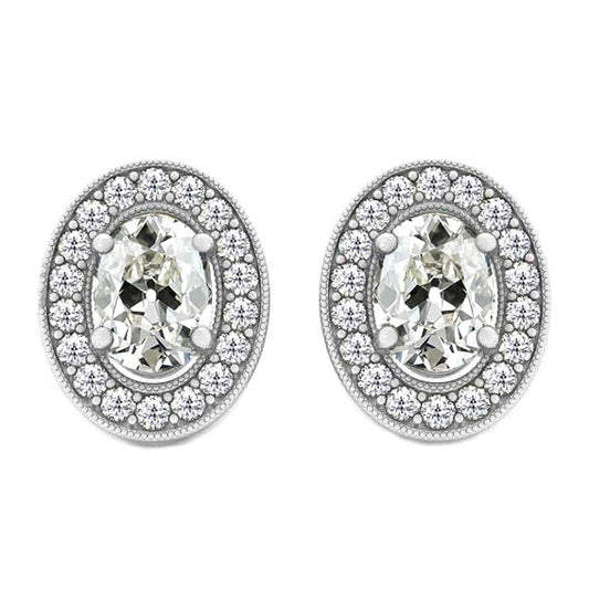 Diamante Fine Orecchini 2-carati Oro 14 Carati Bianco – vista principale
