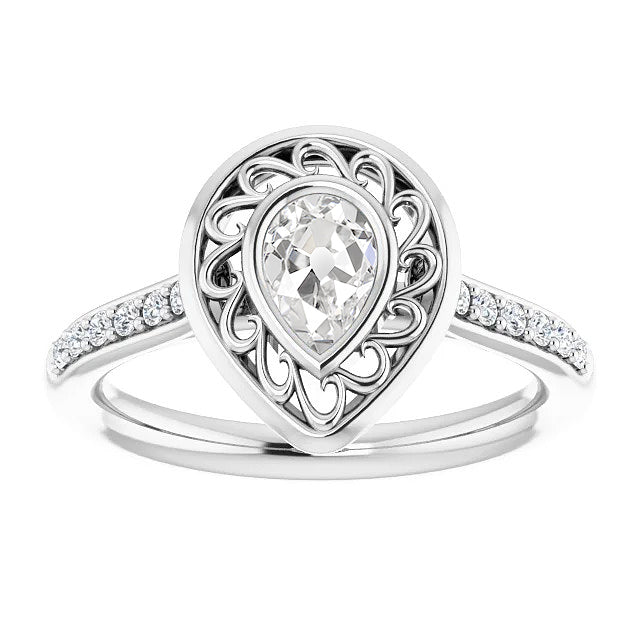Anello Halo Oro Bianco 14K con Brillante – vista principale