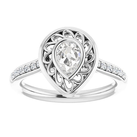 Anello Halo Oro Bianco 14K con Brillante – vista principale