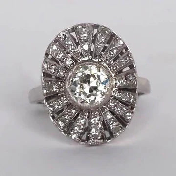 Halo Ring Bezel Set Round Old Miner Vero Diamanti 2.75 Carati Stile Antico